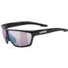uvex sportstyle 706 CV, occhiali sportivi unisex, con miglioramento del contrasto e specchiati, campo visivo privo di appannamenti, black matt/outdoor, one size