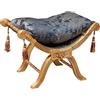 Biscottini Pouf Savonarola L46,5xPR74,5xH54,5 damascato blu - Pouf poltrona - Pouf poggiapiedi - Puffo per sedersi - Puff stile antico - Poltroncina - Poltrone salotto