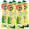 Cif 5x Cif Detergente in Crema Multisuperficie con Micro-Cristalli al Profumo di Limone 100% Pulito Brillante - 5 Flaconi da 750 ml