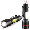 Lsnisni Mini LED Torcia Portatile 2 Pezzi, Magneti & COB, Piccola Torcia USB Ricaricabile con Clip in Acciaio, Zoomabile, 3 Modalità, IPX5 Impermeabile per Campeggio, Escursionismo e Riparazione
