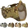 Aoutacc Maschera pieghevole per softair, maschera a mezzo viso in rete con protezione per le orecchie, per giochi di guerra Cs, pistola BB, caccia, paintball (MA)