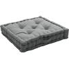 ED ENJOY HOME Cuscino da pavimento con maniglia, 50 x 50 x 10 cm, 100% cotone, Grigio