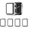 AOTUAO 4 Pezzi Cover Compatibile con Apple Watch Series 3 2 1 38mm con Vetro Temperato, iWatch Case Protettore Schermo e Pellicola Protettiva Custodia per Apple Watch Series 3 2 1 38mm(4 Trasparente)