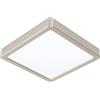 EGLO LED lampada da soffitto Fueva 5, L x P 21 cm, lampada a plafone singola in acciaio con diffusore in plastica, lampada da soffitto nickel opaco, bianco, lampada LED montaggio superficie luce calda