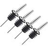 Westmark 4 beccucci per bottiglie di liquori e olio con tubo d'aria in metallo e acciaio inox, tappo in plastica inox Gastro argento 47322E3