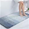Homaxy Morbido tappeto da bagno, 60 x 120 cm, antiscivolo, lavabile, a pelo lungo, in microfibra, assorbente, colore: blu