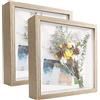 sunmeg 2Pcs Cornice 3D Profonda Cornice 20 x 20 cm Cornici per Foto per Oggetti fino a 3 cm- Cornici di Forma Quadrata da Hppendere a Parete o da Scrivania