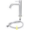 Mumusuki Singolo Rubinetto dell'acqua Fredda in Acciaio Inox Spazzola Superficie Bacino Rubinetto Acqua Bagno Lavanderia Lavabo Rubinetto Acqua con Tubo