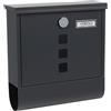 ARREGUI Chance E7005 Cassetta Postale in Acciaio con Portagiornali, Formato M (DIN A4), Cassetta della Posta con Serratura Coperta e Portanome, Facile de Montare, Grigio Antracite