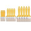 HARDY WORKING TOOLS M7 - Set di 15 Pennelli Piatti, Misure: 20, 50, 70 mm, Serie 37 - Setole Sintetiche, Ghiera in Acciaio, Manico in Plastica - 5 Pennelli per Ogni Misura - per Impregnare il Legno e Verniciare
