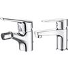 Ibergrif M15050-Roma Bidè per Lavabo Rubinetto per Bagno, Cromo & Star, Miscelatore Monocomando per Bagno, Rubinetto per Lavabo, Cromo, Argento