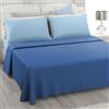 L'ANTICO ARCOLAIO - Completo Lenzuola Matrimoniali 4 Pezzi (Lenzuolo Sotto Azzurro, Lenzuolo Sopra Blu) Set Lenzuola Matrimoniale Jaquard in Microfibra, Biancheria da Letto Made in Italy