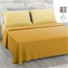 L'ANTICO ARCOLAIO - Completo Lenzuola Matrimoniali 4 Pezzi (Lenzuolo Sotto Giallo, Lenzuolo Sopra Oro) Set Lenzuola Matrimoniale Jaquard in Microfibra, Biancheria da Letto Made in Italy