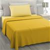 L'ANTICO ARCOLAIO - Lenzuola Una Piazza e Mezza Set 3 Pezzi (Lenzuolo Sotto Giallo, Lenzuolo Sopra Oro) Lenzuola 1 Piazza e Mezza Jaquard in Microfibra, Biancheria da Letto Made in Italy