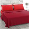 L'ANTICO ARCOLAIO - Completo Lenzuola Matrimoniali 4 Pezzi (Lenzuolo Sotto Rosso, Lenzuolo Sopra Bordeaux) Set Lenzuola Matrimoniale Jaquard in Microfibra, Biancheria da Letto Made in Italy