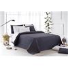 Todocama Copriletto trapuntato sottile con motivo piqué, per primavera, estate, autunno e inverno, 100% microfibra extra morbido, Copriletto multiuso, Letto 105 - 200x260cm, Grigio Scuro