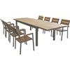MIlani Home VIDUUS - set tavolo in alluminio e polywood cm 200/300 x 95 x 75 h con 8 poltrone Viduus