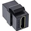 Inline 76202M HDMI Keystone - Inserto Snap-in 4 K/60 Hz, Presa HDMI A, Colore: Nero