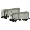 LILIPUT L230148 - Set 2 carri merci coperti K2 livrea grigia - SBB Ep. II-III
