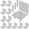 Hejo Set di Staffe Angolari (40 x 40 x 40 x 2 mm) 12 Pezzi Staffe a L in Acciaio Inox Resistente con Viti da 72 Pezzi Staffa Angolare in Metallo a 6 Fori per Fissaggio e Riparazione di Mobili in Legno