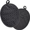 Sugelary Set di 2 Presine da Cucina, Resistente al Calore Fino a 260°C Guanti da Forno in Cotone e Silicone Portapentole da Cucina Resistenti al Calore per Cucinare Aiuto da Cucina Nero (Nero)