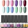 ROSALIND Smalto Semipermanente Per Unghie Smalti per Unghie Set (12pzs) Smalti Semipermanenti Per Unghie Kit UV LED Set Manicure Mini e Top Matte Base Coat Nail Art Set 16 Pzs