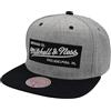Mitchell & Ness 2 Tone Box Logo - Cappellino Snapback con Visiera Piatta, Grey-Black