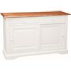 Biscottini Credenza shabby chic in tiglio 140x90x52 cm Made in Italy | Credenza cucina shabby chic | Credenza soggiorno | Credenza bianca shabby
