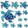 VIKSAUN 12 adesivi da parete tartaruga marina Decorazione Adesivo marina adesivi in vinile oceano decalcomanie impermeabile adesivo da parete decorazione per casa ufficio soggiorno (12 Pcs)
