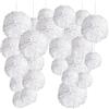 Jonami 24 Pompom Bianchi Decorazioni Matrimonio Pom Pom Decorativi in Bianco, Pompon Carta Velina -24 Pz-