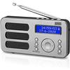 August Radio Digitale Portatile DAB+/DAB/FM - August MB225 - Funzione RDS, 40 Preset - Radio Portatile Stereo/Mono - Dual Sveglia - Batteria Ricaricabile - Presa per Cuffie