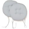 PARAMAISON Cuscini Sedia con Lacci Giunk, Set da 2 pezzi Rotondo, Imbottito, Interni od Esterni, Non Sfoderabile, Ø 40 cm, Vari Colori