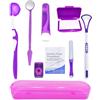 HRASY - Kit di pulizia orale portatile per bretelle, spazzola interdentale dentale per dentisti, kit di pulizia per spazzolino dentale (viola)