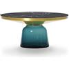 CLASSICON tavolino BELL COFFEE TABLE con struttura in ottone - BELL-COFFEE-TABLE-BRASS-MONTANA-BLUE-NERO-MARQUINA