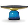 CLASSICON tavolino BELL COFFEE TABLE con struttura in ottone - BELL-COFFEE-TABLE-BRASS-SAPPHIRE-BLUE-NERO-MARQUIN