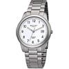 REGENT Orologio da uomo con cinturino in titanio e cassa in titanio 36 mm diametro al quarzo numeri arabi data, bianco, Bracciale