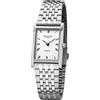 REGENT Orologio da donna con cinturino in acciaio inox e fibbia deployante al quarzo, cassa piatta in acciaio inox, diametro 22 mm, numeri romani