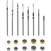 EMSea Kit di riparazione da 170 pezzi per orologi, anse di estensione e corone di riparazione in rame e acciaio inossidabile, da 3,5 mm, 4,0 mm, 4,5 mm, 5,0 mm, 7,5 mm, ricambi per riparazione di orologi