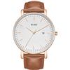 BUREI Uomo Orologio da Polso al Quarzo Classico con Cassa Ultra Sottile Design Minimalista Quadrante Analogico Data Finestra