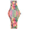 Unendlich U Infinity U- Orologio in legno da donna realizzato a mano in legno di bambù con movimento al quarzo analogico Orologi color arcobaleno Pride Festival Gift