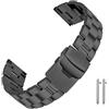 Kai Tian Conico Classico Cinturino Acciaio 20mm 22mm 24mm Rilascio Rapido 3 File Band Sostitutiva per Uomo Donne Piegare Bottone Argento Nero
