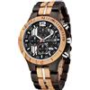 XIRUVE Orologio in Legno da Polso Uomo Calendario Cronografo Quarzo Naturale