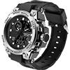 findtime Military Watches for Men Waterproof Tactical Watches Men Army Digital Sports Outdoor Stopwatch LED Survival Tough Electronic Alarm Clock Black Gold Wrist Watch