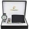 BELLOS Ernest - Set regalo composto da orologio da uomo, torcia a LED, portafoglio, penna, colore: Bianco