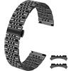 Kai Tian 18mm 20mm 22mm Argento Nero Oro Oro rosa Bracciale bicolore Conico Estremità dritte e curve Cinturino in acciaio inossidabile lucido per uomo Donna