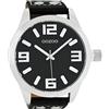 Oozoo C5504 - Orologio da uomo, cinturino in pelle, colore: nero, Nero, striscia