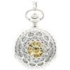 Infinite U Orologio da tasca meccanico da uomo donna in tela di ragno scheletro cavo acciaio orologio da tasca movimento meccanico argento, elegante, argento, Elegante