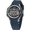 Sinar, XE-64-2, orologio da polso per ragazzo, digitale, display LCD, al quarzo, 10 bar, luce, cinturino in silicone, ideale per sport e attività all'aperto