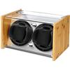 Watch Winder Smith - Orologio automatico per orologio, 100% artigianato, design brevetto in legno di bambù, motore giapponese ultrailenzioso con AC o a batterie