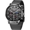 LIGE Orologi Uomo Moda Impermeabile Sportivo Sottile Design Quarzo Analogico Orologio Con Acciaio Inossidabile Nero Mesh Band Orologio da polso .